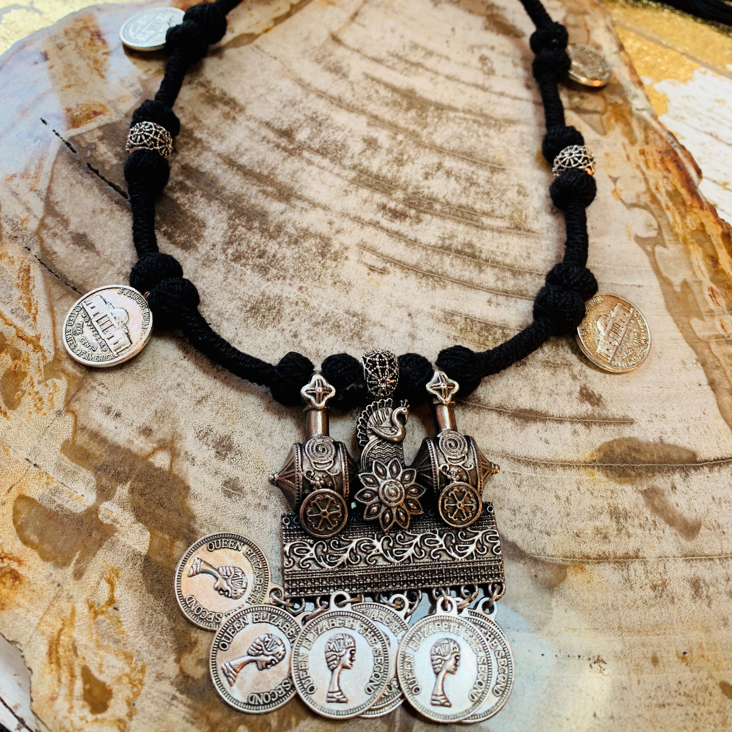 Ethnic Oxidized German Silver Necklace 