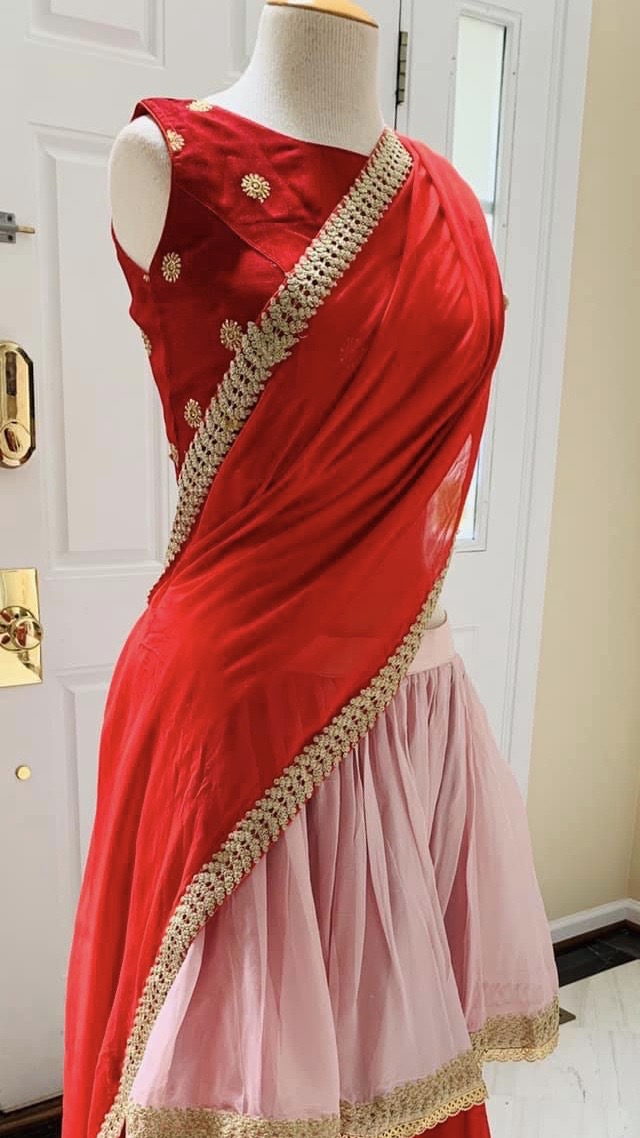 Two piece saree drape size 40 Large - NetraDesignSolutions
