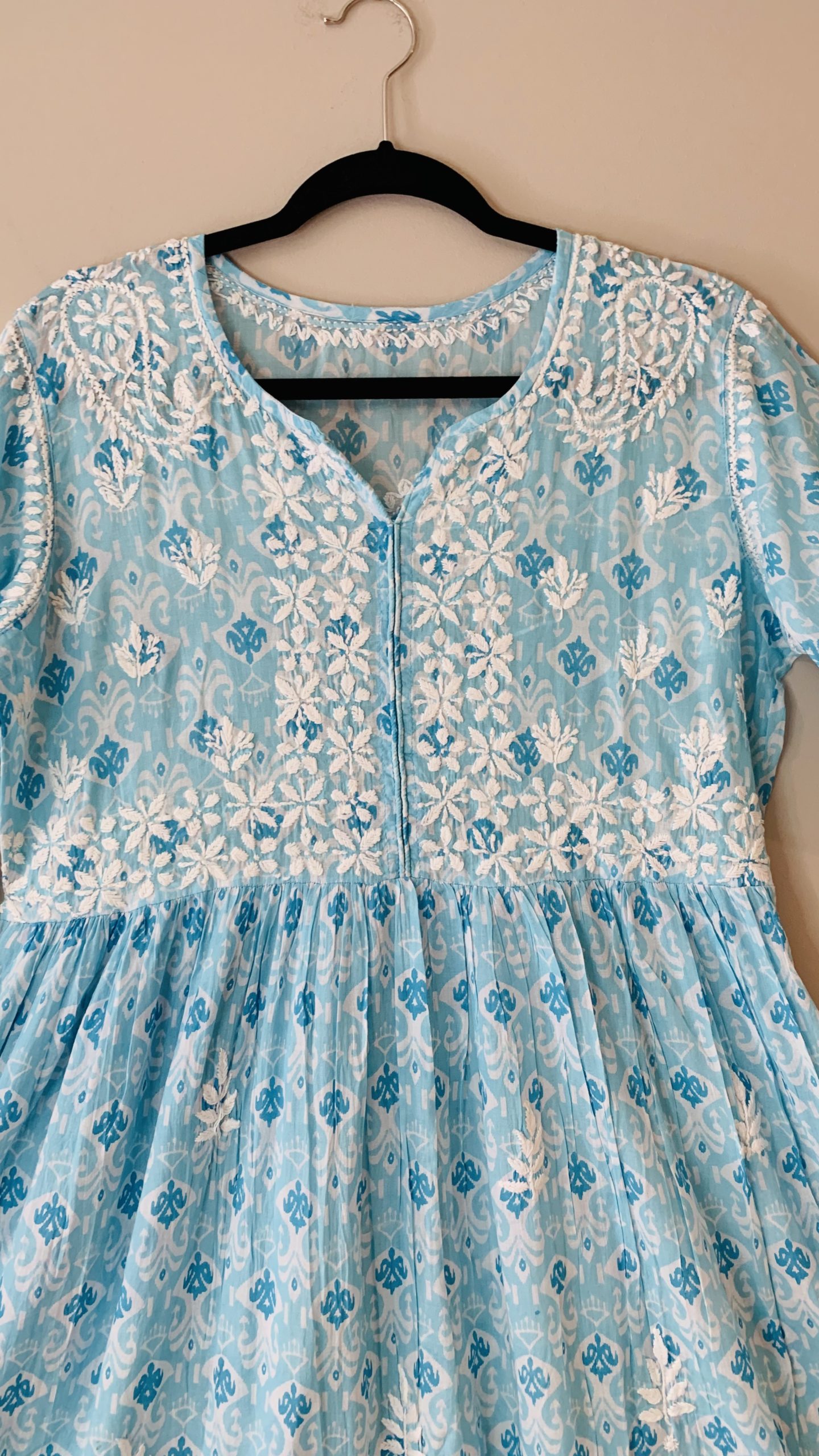 Beautiful Lucknowi Maxi dress Size 2XL 44 - NetraDesignSolutions