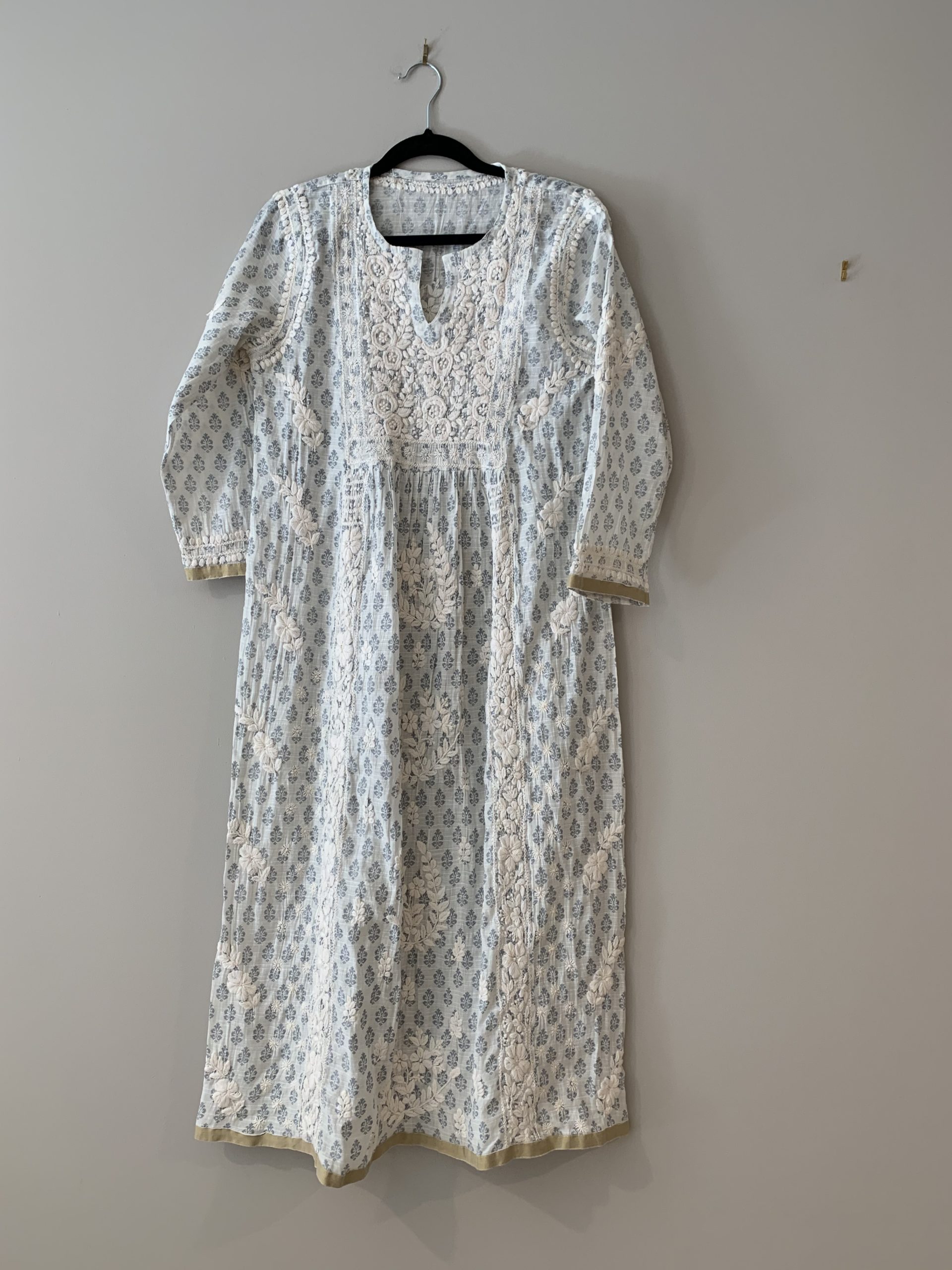 Beautiful Lucknowi Maxi dress Size Small 36 - NetraDesignSolutions